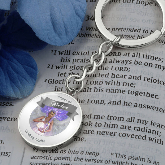 Wisdom - Guardian Angel Charm Keychain - This Luxury Charm Keychain is more than just a keyring — it’s an empowering expression of your dreams, intentions, and personal energy.Featuring an original design with meaningful affirmations, symbols, or imagery,