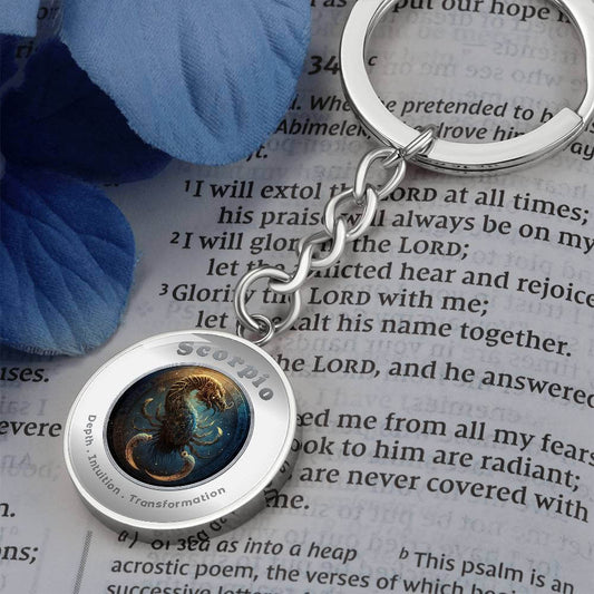Scorpio - Charm Keychain - This Luxury Charm Keychain is more than just a keyring — it’s an empowering expression of your dreams, intentions, and personal energy.Featuring an original design with meaningful affirmations, symbols, or imagery, each charm is