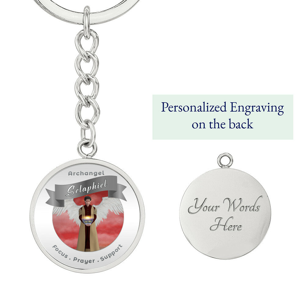 Archangel Selaphiel - Affirmation Keychain For Focus, Prayer & Support - More Than CharmsMore Than Charms