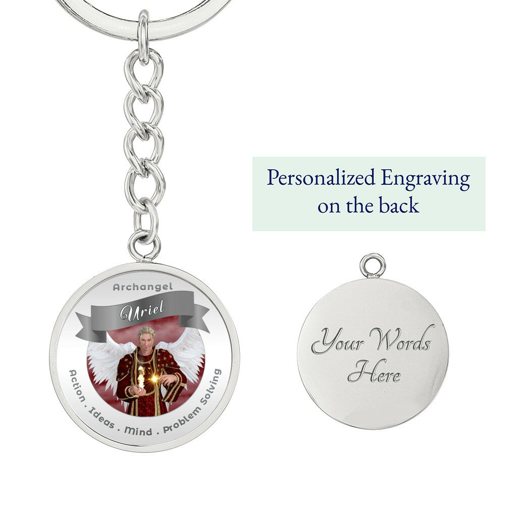 Archangel Uriel - Affirmation Keychain For Action, Ideas, Mind & Problem Solving - More Than CharmsMore Than Charms