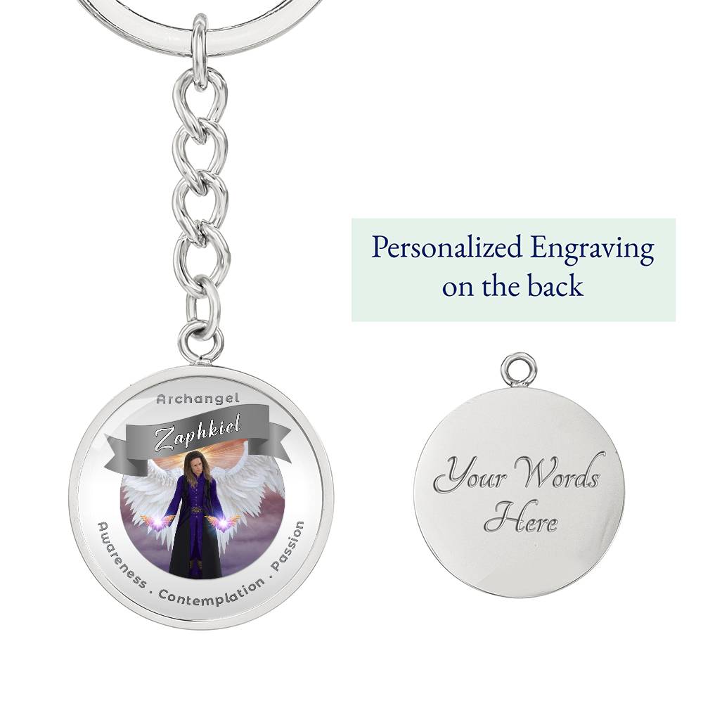 Archangel Zaphkiel - Affirmation Keychain For Awareness, Contemplation & Passion - More Than CharmsMore Than Charms