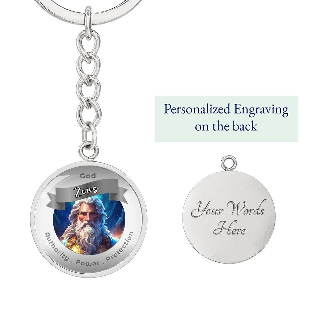 Zeus - Affirmation Keychain For Authority Power Protection - More Than CharmsMore Than Charms