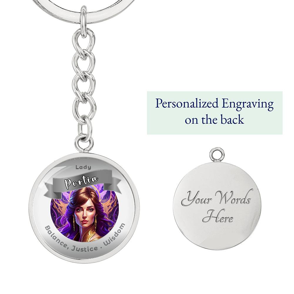 Lady Portia - Affirmation Keychain For Balance, Justice & Wisdom - More Than CharmsMore Than Charms