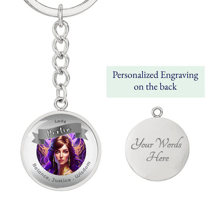 Lady Portia - Affirmation Keychain For Balance, Justice & Wisdom - More Than CharmsMore Than Charms