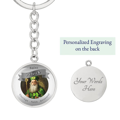 Saint Patrick - Affirmation Keychain For Courage Faith Renewal - More Than CharmsMore Than Charms