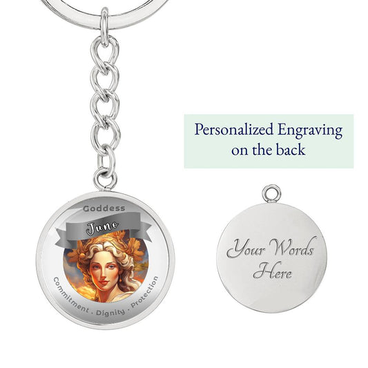 Goddess Juno - Affirmation Keychain For Commitment Dignity Protection - More Than CharmsMore Than Charms
