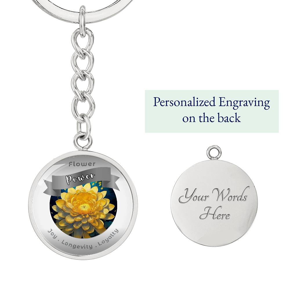 Chrysanthemum- Affirmation Keychain- More Than CharmsMore Than Charms