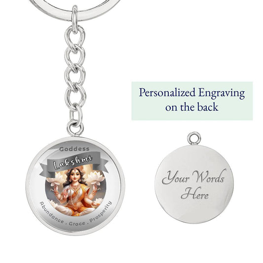 Goddess Lakshmi - Affirmation Keychain For Abundance Grace Prosperity- More Than CharmsMore Than Charms