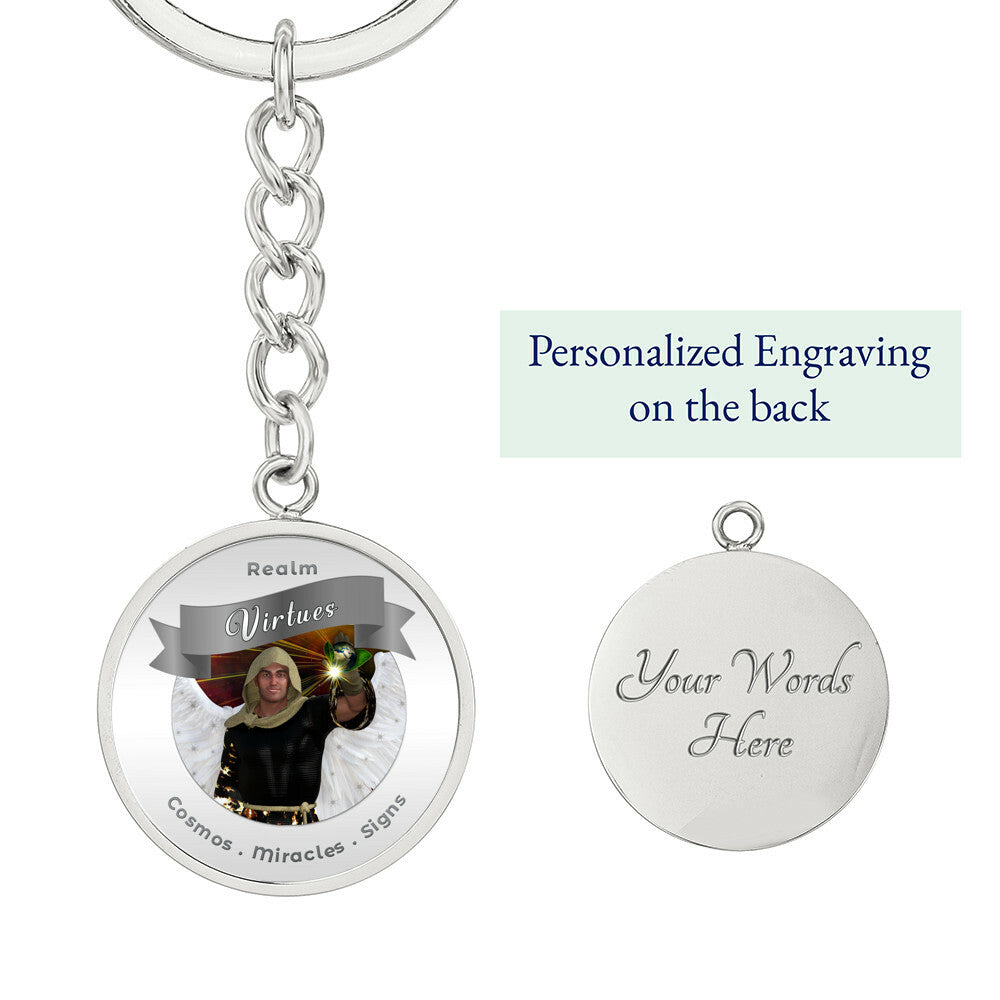 Virtues - Angelic Realm Affirmation Keychain For Signs, Miracles & Cosmos- More Than CharmsMore Than Charms