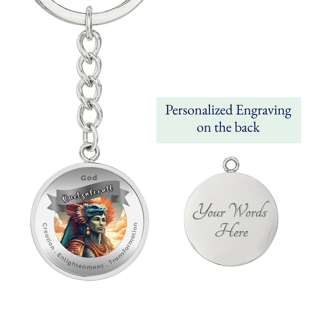 Quetzalcoatl- Affirmation Keychain For Creation Enlightenment Transformation - More Than CharmsMore Than Charms