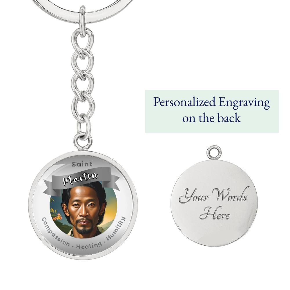 Saint Martin - Affirmation Keychain For Compassion Healing Humility- More Than CharmsMore Than Charms