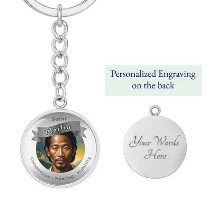 Saint Martin - Affirmation Keychain For Compassion Healing Humility- More Than CharmsMore Than Charms