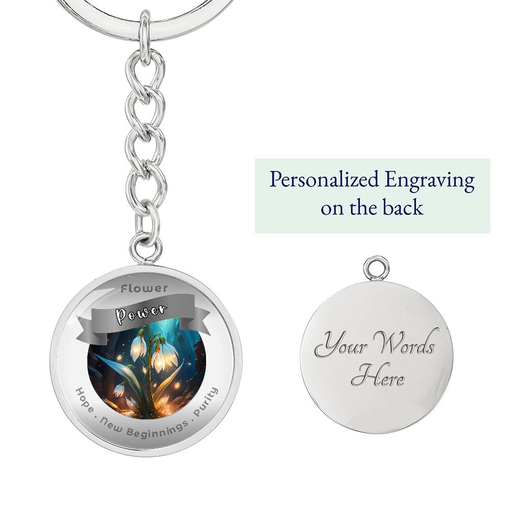 Snowdrop - Affirmation Keychain For Hope New Beginnings Purity - More Than CharmsMore Than Charms