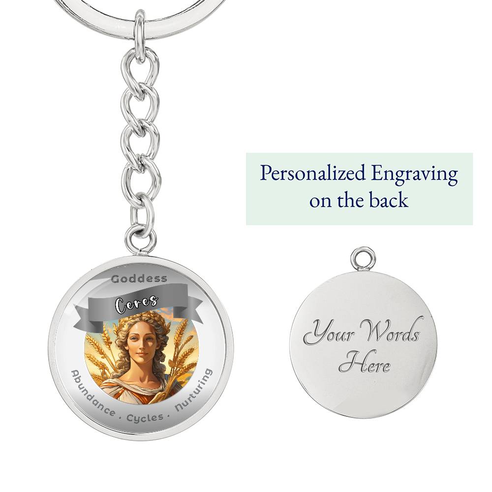 Goddess Ceres - Affirmation Keychain For Abundance Cycles Nurturing - More Than CharmsMore Than Charms