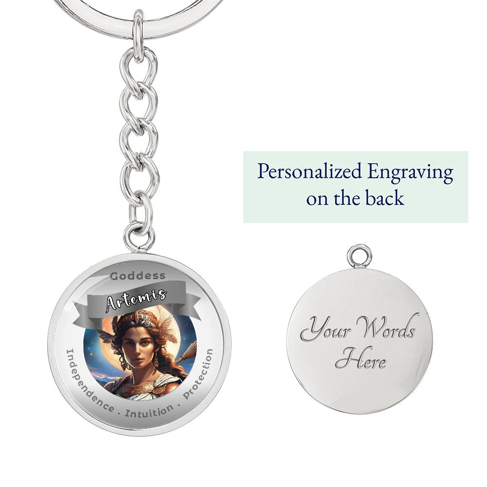Goddess Artemis - Affirmation Keychain For Independence Intuition Protection- More Than CharmsMore Than Charms