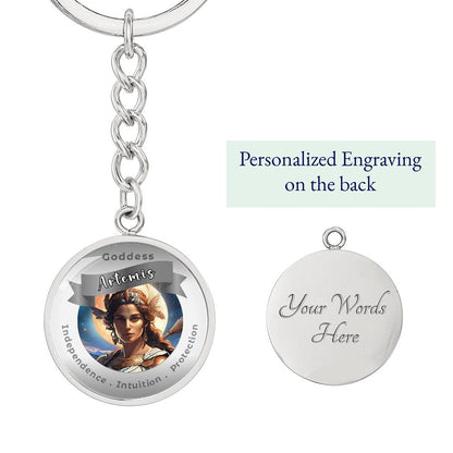 Goddess Artemis - Affirmation Keychain For Independence Intuition Protection- More Than CharmsMore Than Charms