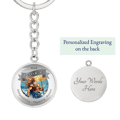 Poseidon - Affirmation Keychain For Adaptability Mystery Power- More Than CharmsMore Than Charms