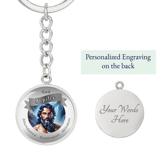God Jupiter - Affirmation Keychain For Abundance Expansion Wisdom- More Than CharmsMore Than Charms