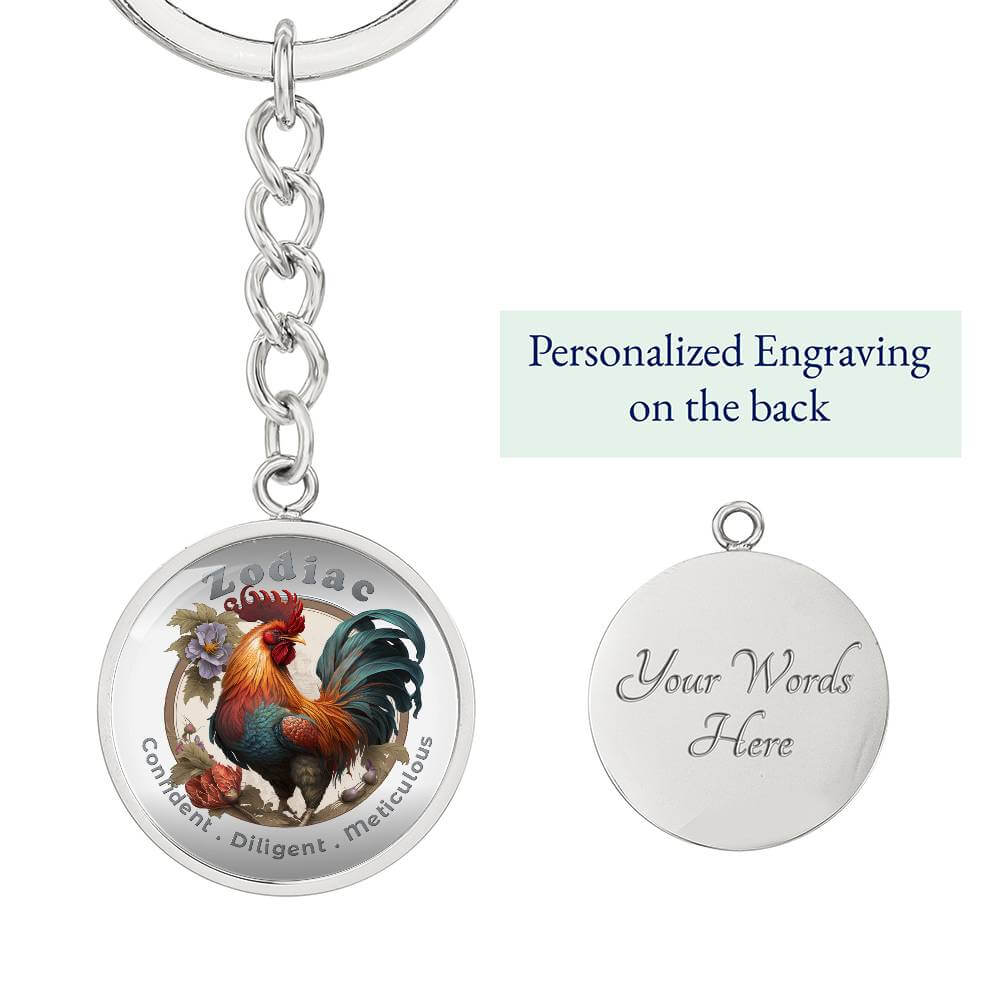 Rooster - Chinese Zodiac - Affirmation Keychain - More Than CharmsMore Than Charms