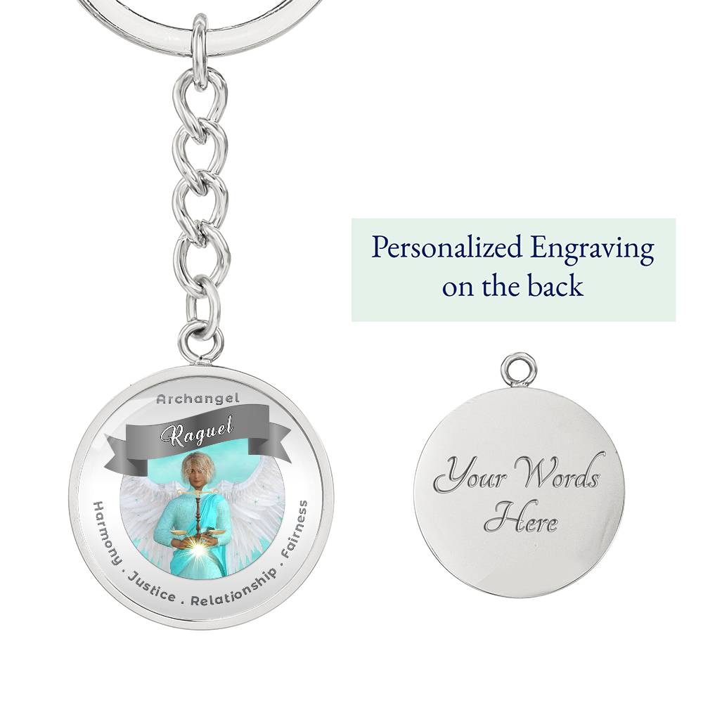 Archangel Raguel - Archangel Affirmation Keychain For Fairness, Harmony, Justice & Relationships- More Than CharmsMore Than Charms