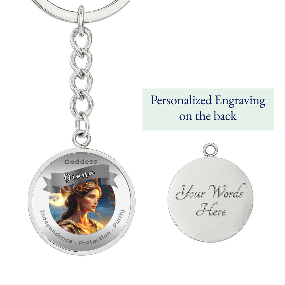 Goddess Diana - Affirmation Keychain For Independence Protection Purity- More Than CharmsMore Than Charms