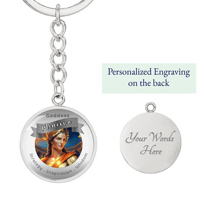 Minerva- Affirmation Keychain For Strategy Inspiration Wisdom - More Than CharmsMore Than Charms