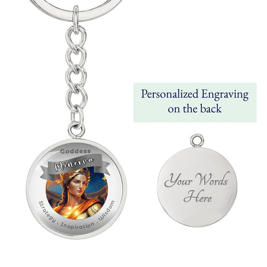 Minerva- Affirmation Keychain For Strategy Inspiration Wisdom - More Than CharmsMore Than Charms