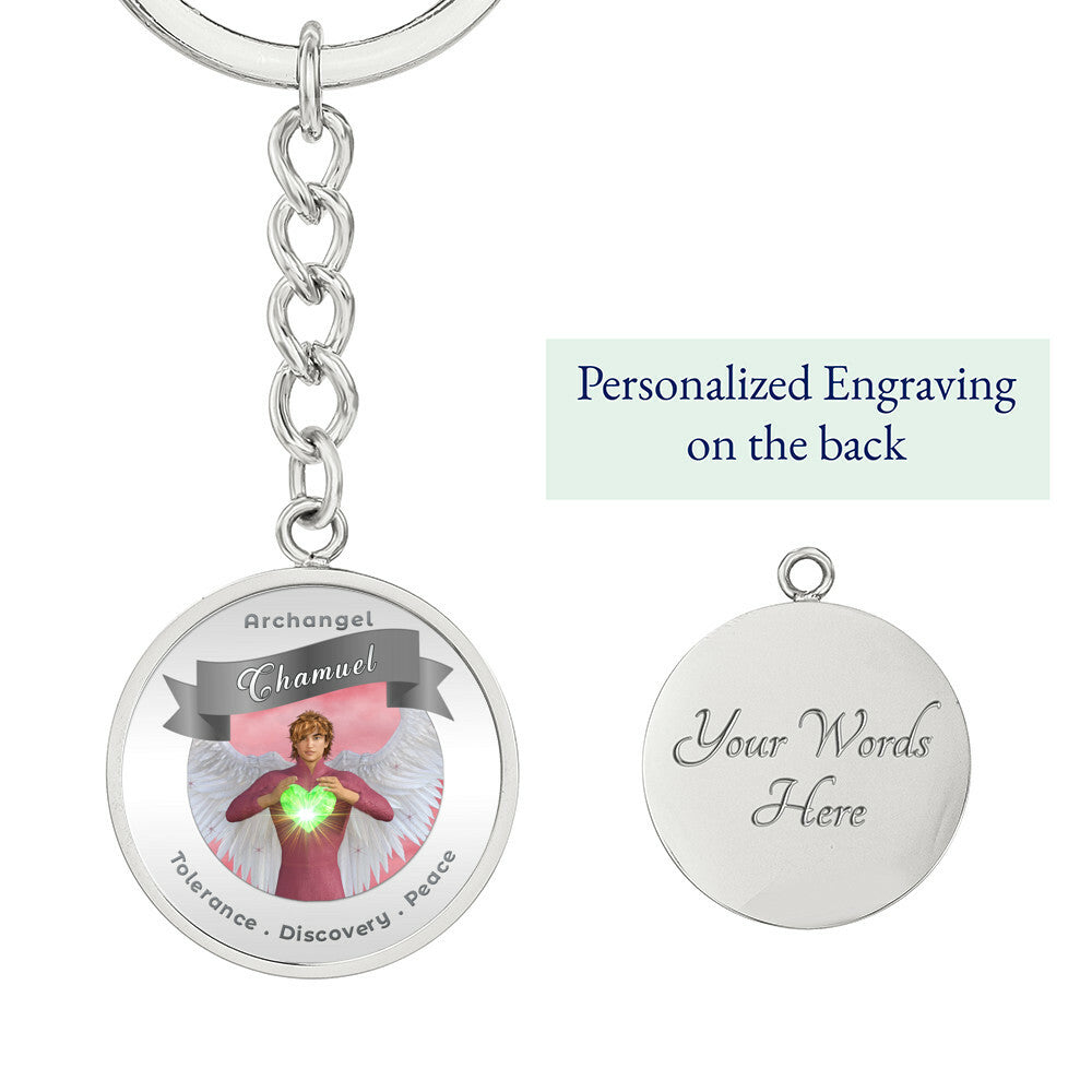 Archangel Chamuel - Affirmation Keychain For Tolerance, Discovery & Peace - More Than CharmsMore Than Charms