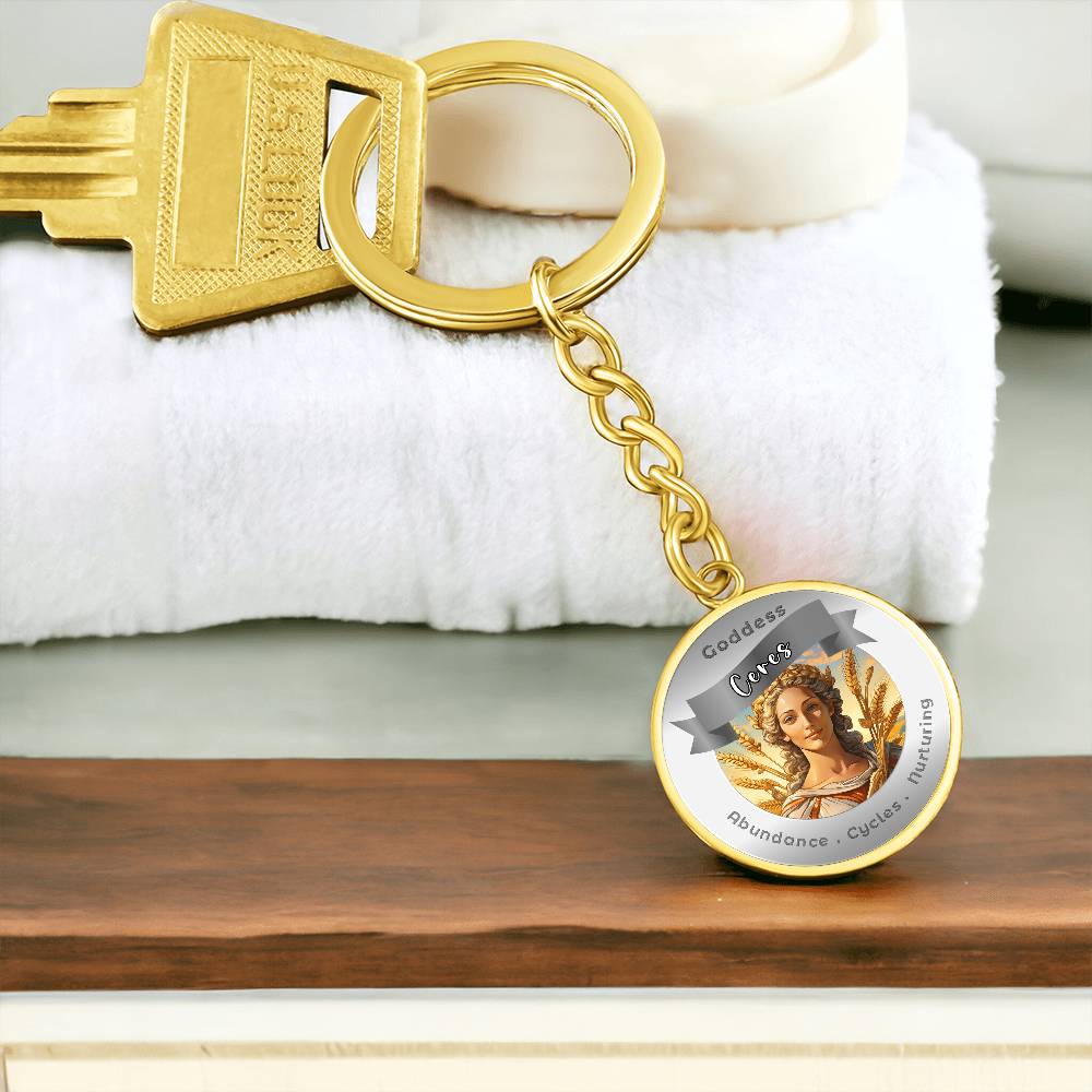 Goddess Ceres - Affirmation Keychain For Abundance Cycles Nurturing - More Than CharmsMore Than Charms