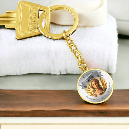 Goddess Ceres - Affirmation Keychain For Abundance Cycles Nurturing - More Than CharmsMore Than Charms