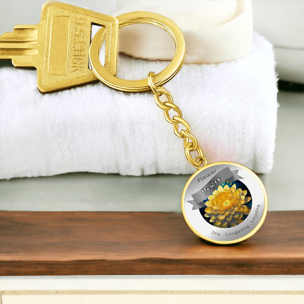Chrysanthemum- Affirmation Keychain- More Than CharmsMore Than Charms