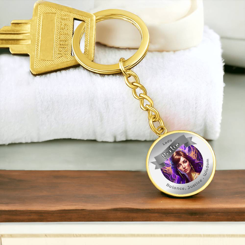 Lady Portia - Affirmation Keychain For Balance, Justice & Wisdom - More Than CharmsMore Than Charms