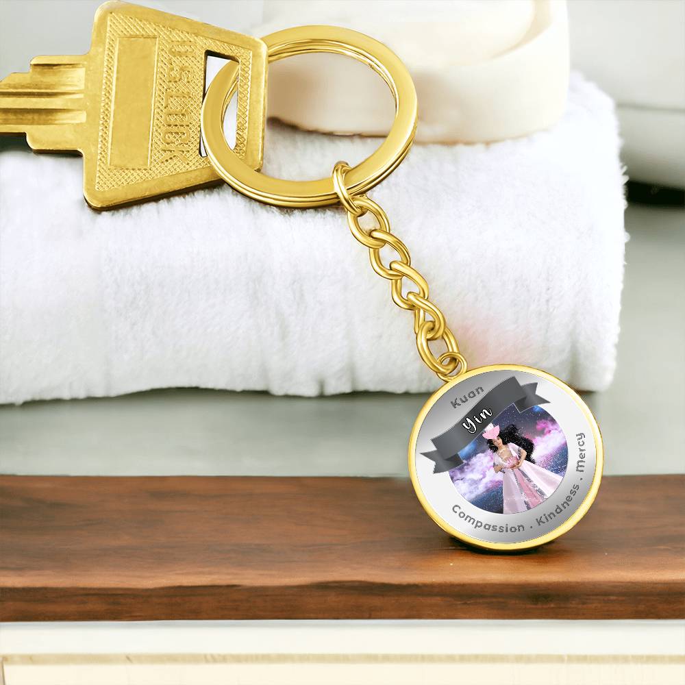Kuan Yin - Affirmation Keychain For Compassion, Kindness & Mercy - More Than CharmsMore Than Charms