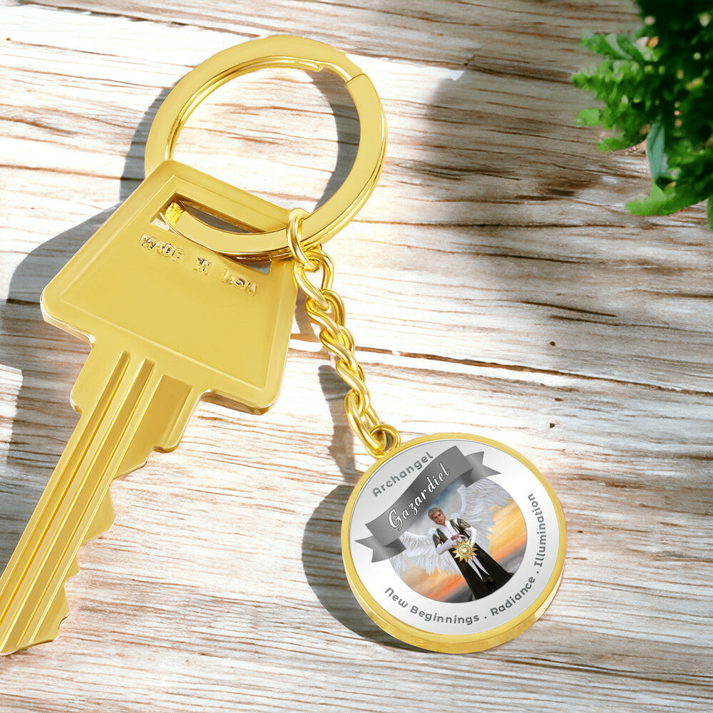 Archangel Gazadiel - Affirmation Keychain For New Beginnings, Radiance & Illumination - More Than CharmsMore Than Charms