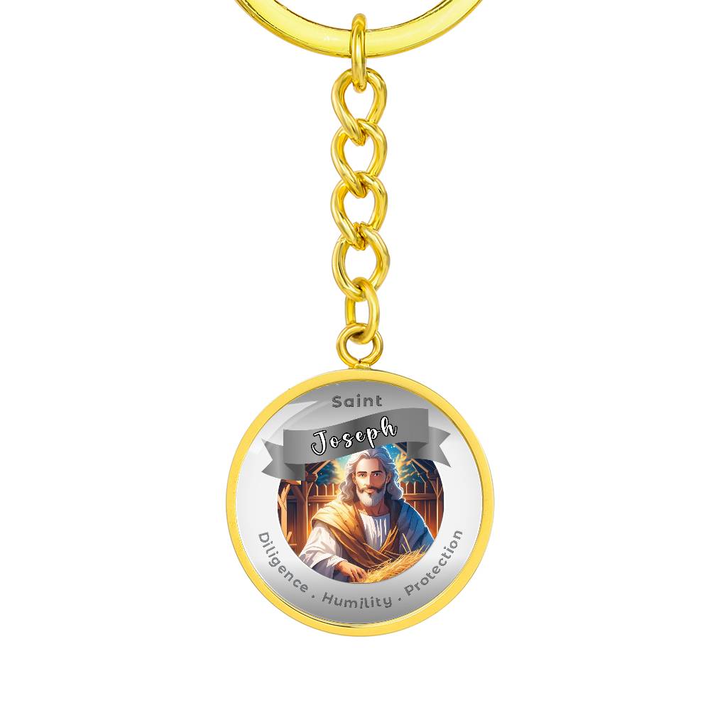 Saint Joseph - Affirmation Keychain For Diligence Humility Protection- More Than CharmsMore Than Charms