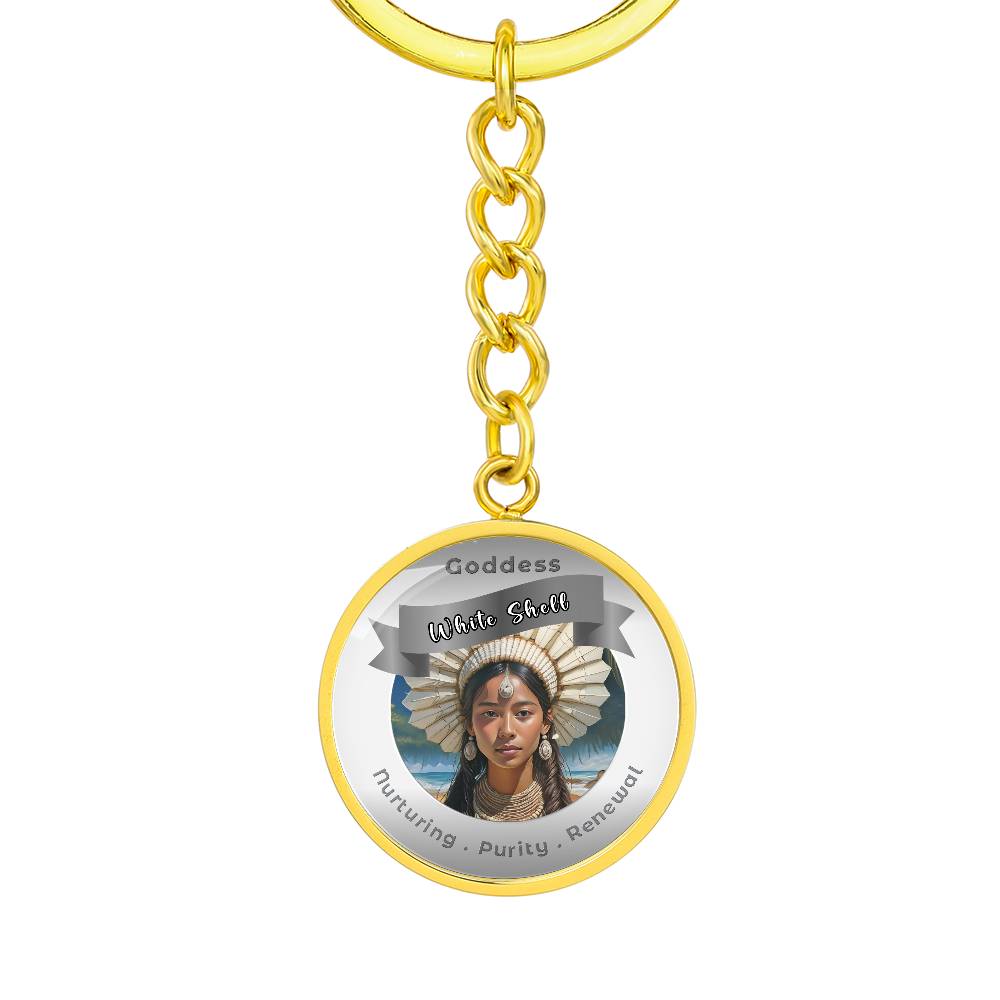 White Shell Woman - Affirmation Keychain For Nurturing Purity Renewal - More Than CharmsMore Than Charms