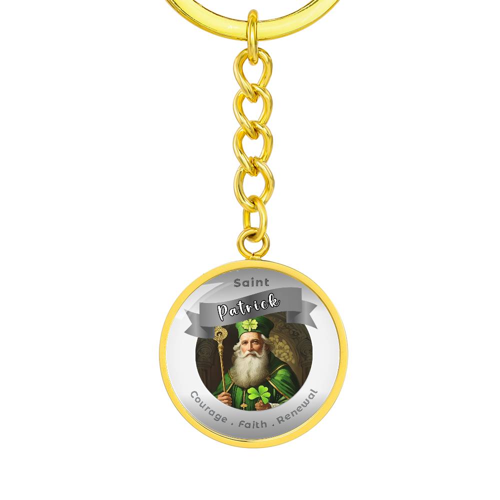 Saint Patrick - Affirmation Keychain For Courage Faith Renewal - More Than CharmsMore Than Charms