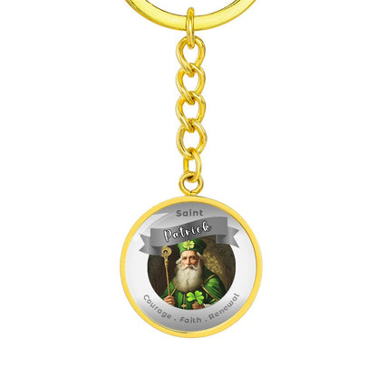 Saint Patrick - Affirmation Keychain For Courage Faith Renewal - More Than CharmsMore Than Charms