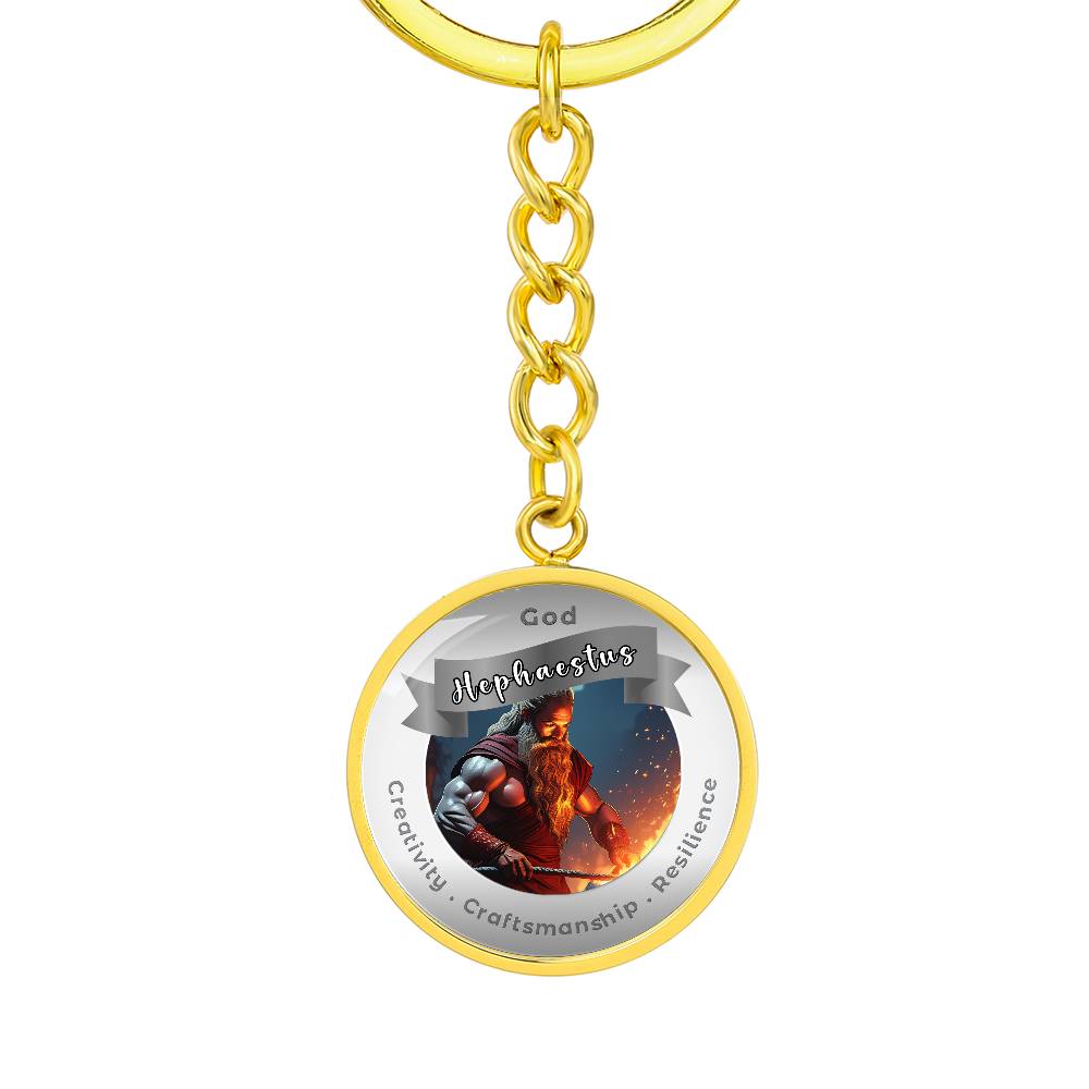 God Hephaestus - Affirmation Keychain For Creativity Craftsmanship Resilience - More Than CharmsMore Than Charms