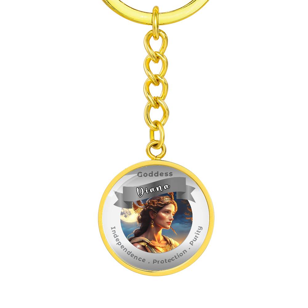 Goddess Diana - Affirmation Keychain For Independence Protection Purity- More Than CharmsMore Than Charms