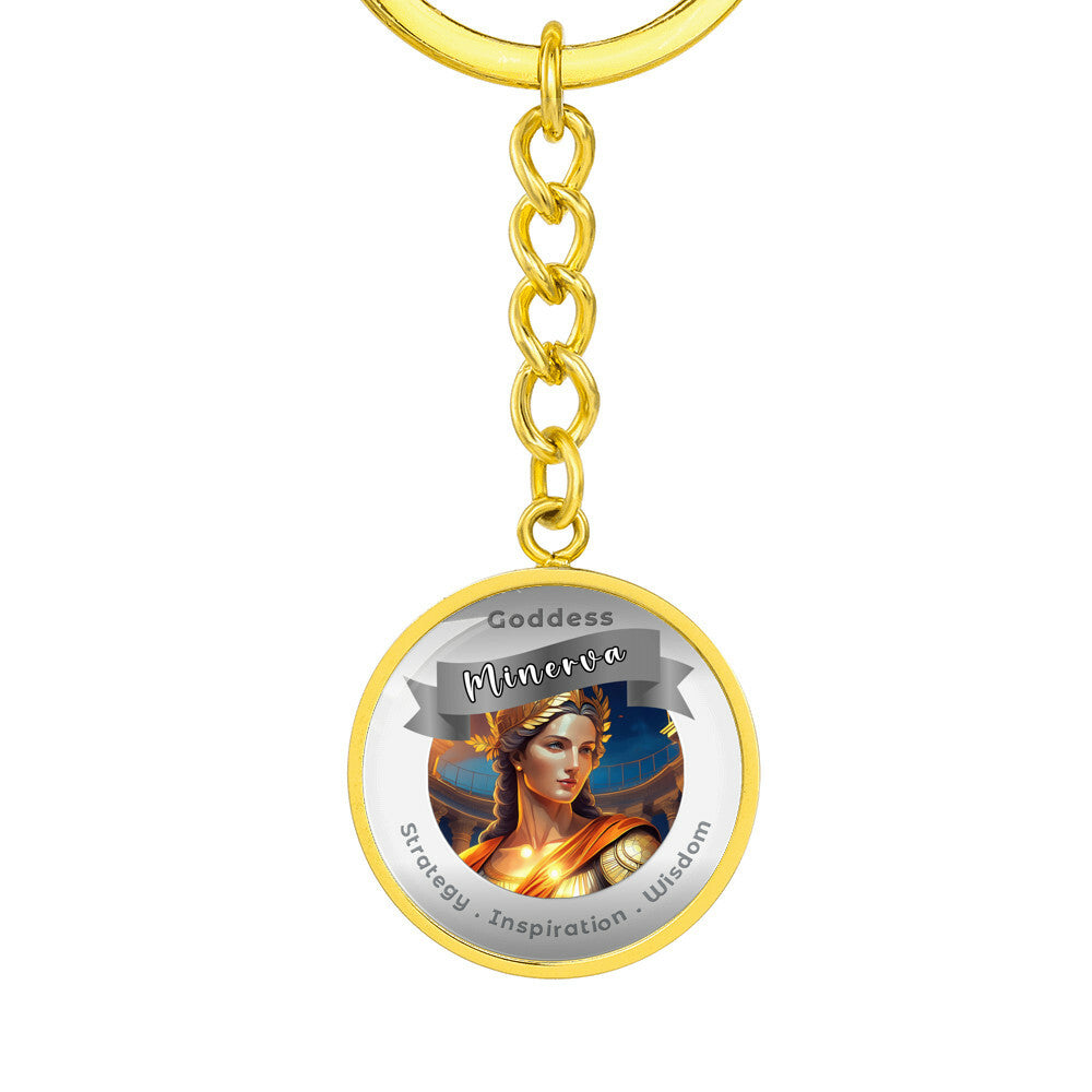 Minerva- Affirmation Keychain For Strategy Inspiration Wisdom - More Than CharmsMore Than Charms