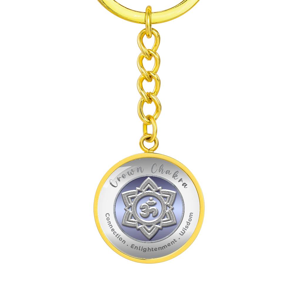 Crown Chakra - Connection Spiritual Enlightenment Divine Wisdom - Affirmation Keychain - More Than CharmsMore Than Charms