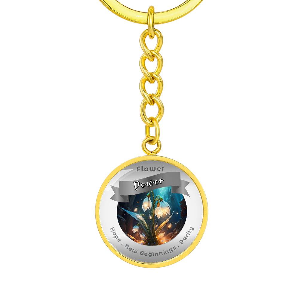 Snowdrop - Affirmation Keychain For Hope New Beginnings Purity - More Than CharmsMore Than Charms