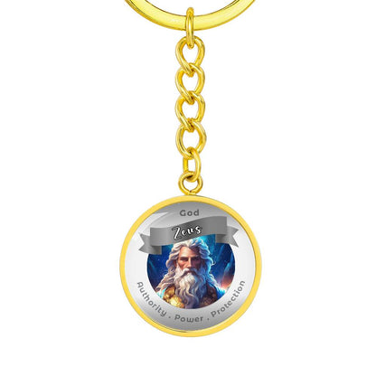 Zeus - Affirmation Keychain For Authority Power Protection - More Than CharmsMore Than Charms