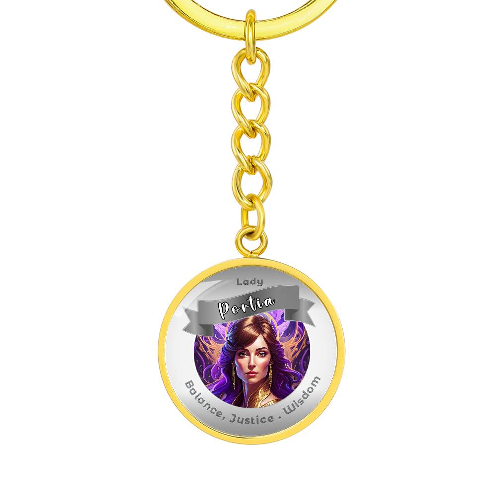 Lady Portia - Affirmation Keychain For Balance, Justice & Wisdom - More Than CharmsMore Than Charms