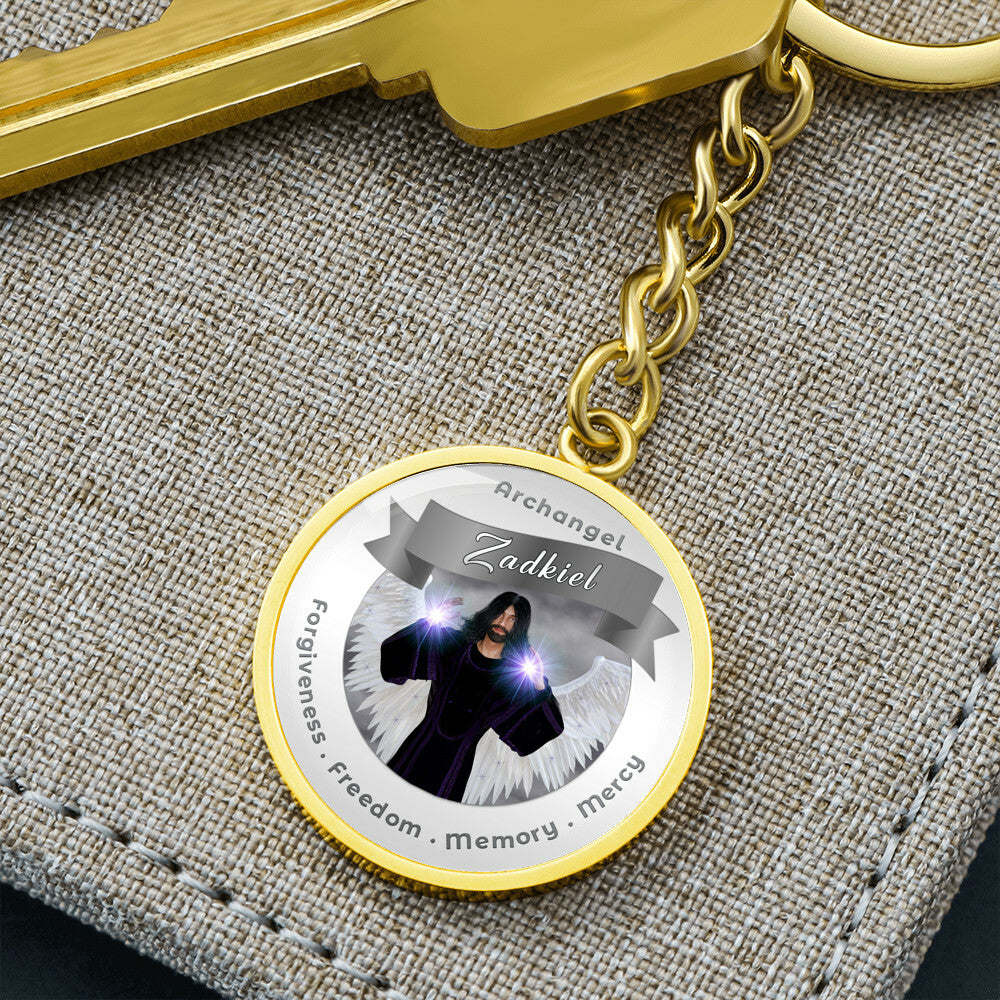 Archangel Zadkiel - Affirmation Keychain For Freedom, Forgiveness, Memory & Mercy - More Than CharmsMore Than Charms