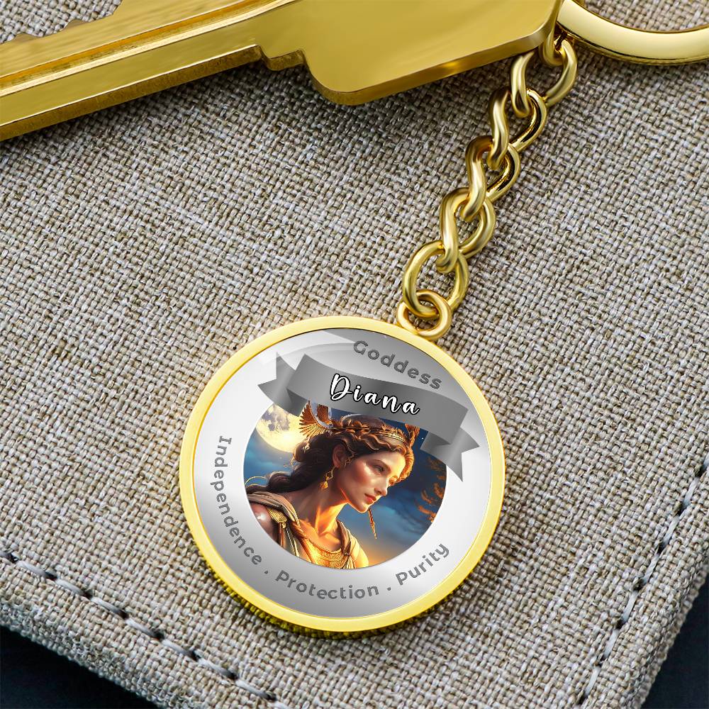 Goddess Diana - Affirmation Keychain For Independence Protection Purity- More Than CharmsMore Than Charms