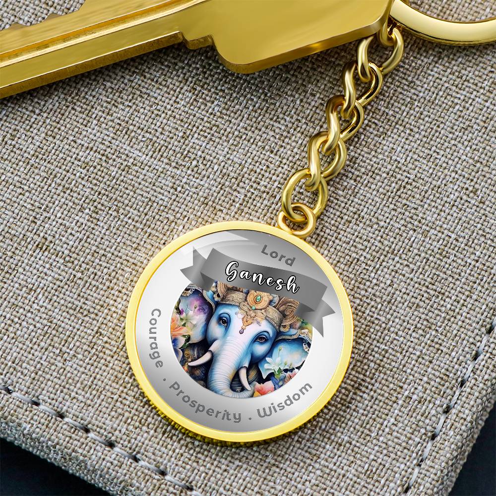 Lord Ganesh - Affirmation Keychain For Courage Prosperity Wisdom- More Than CharmsMore Than Charms