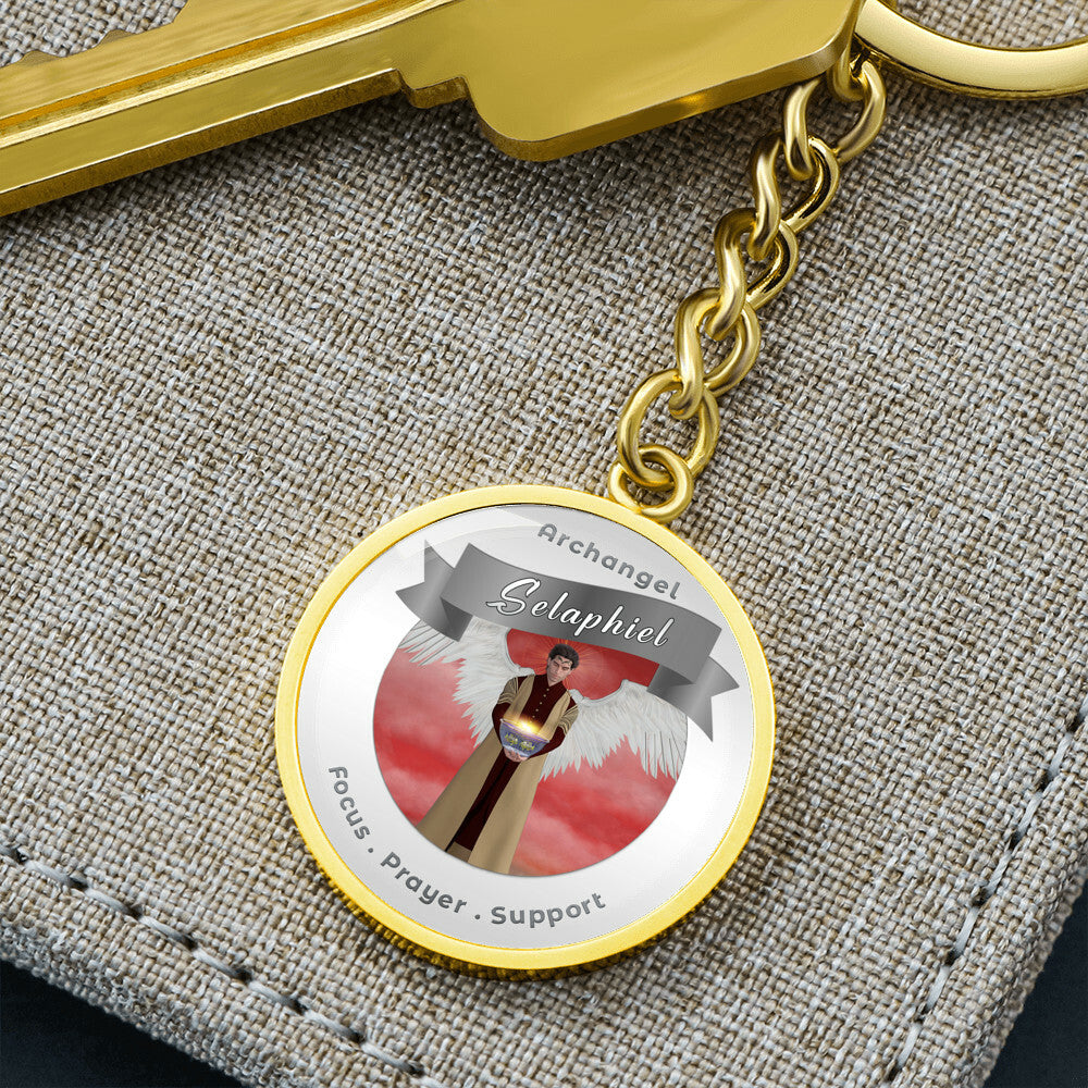Archangel Selaphiel - Affirmation Keychain For Focus, Prayer & Support - More Than CharmsMore Than Charms