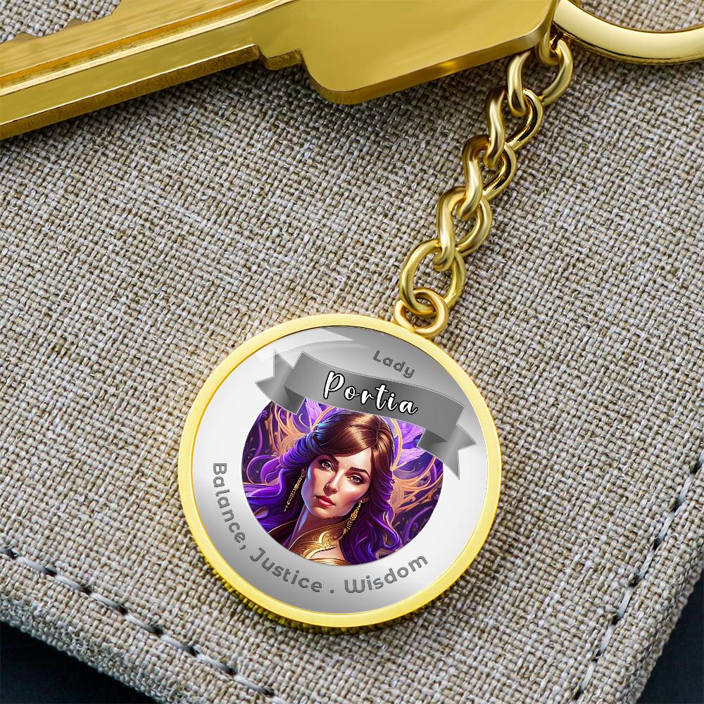 Lady Portia - Affirmation Keychain For Balance, Justice & Wisdom - More Than CharmsMore Than Charms